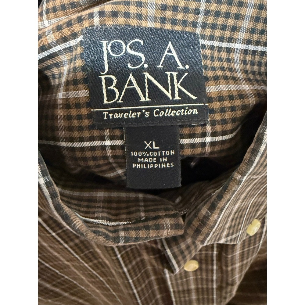 Jos. A. Bank Old Money Button Down Shirt Mens Size XL Dark Academia Preppy Plaid - Picture 7 of 10